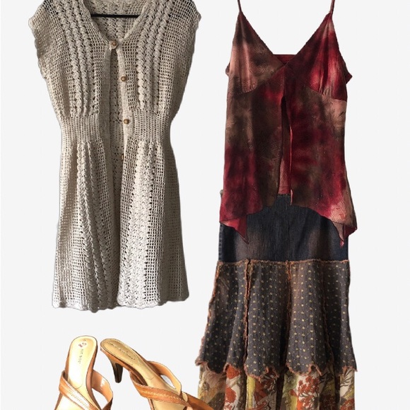 Handmade 70’s crochet shortsleeves cardigan - Picture 2 of 2